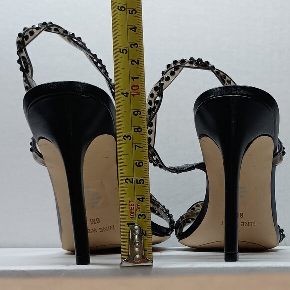 NINE WEST Womens Black Ilusion Round Toe Stiletto Slip On Slingback Sandal 6 M - Picture 7 of 10